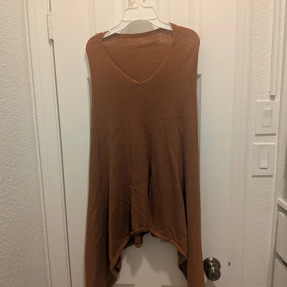 J Crew Rust Orange Cape Poncho - Picture 1 of 2